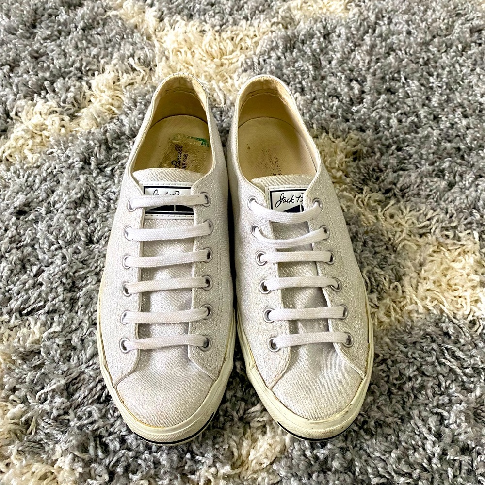 Converse Jack Purcell silver sparkle sneaker size 8